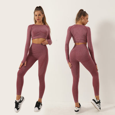 Dames Naadloze Yoga Sportset met Legging en Top | Damaris