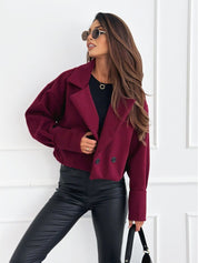 Dames Elegante Korte Wollen Look Jas | Bloomy