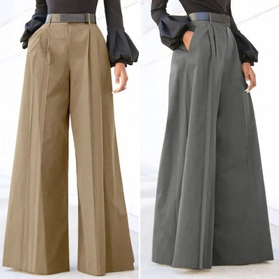Dames Hoge Taille Broek met Wijde Pijpen | Azea