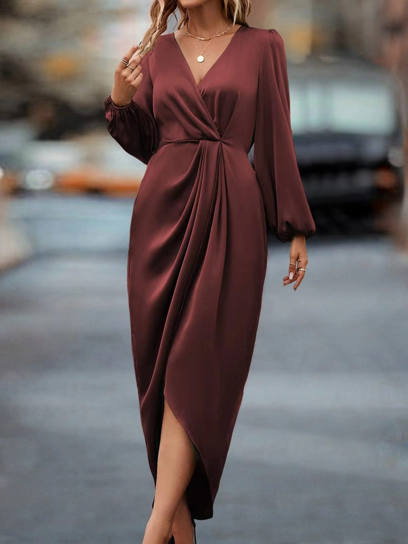 Dames Elegante Maxi Jurk met V-hals en Tailleaccent | Navessa