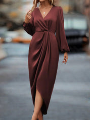 Dames Elegante Maxi Jurk met V-hals en Tailleaccent | Navessa