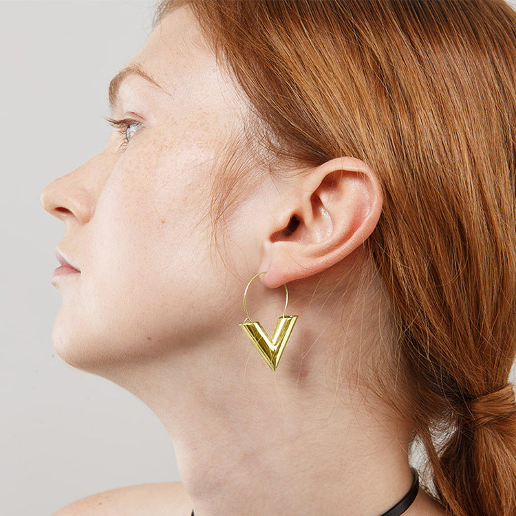 Dames Moderne V-Vormige Oorbellen | Lusai