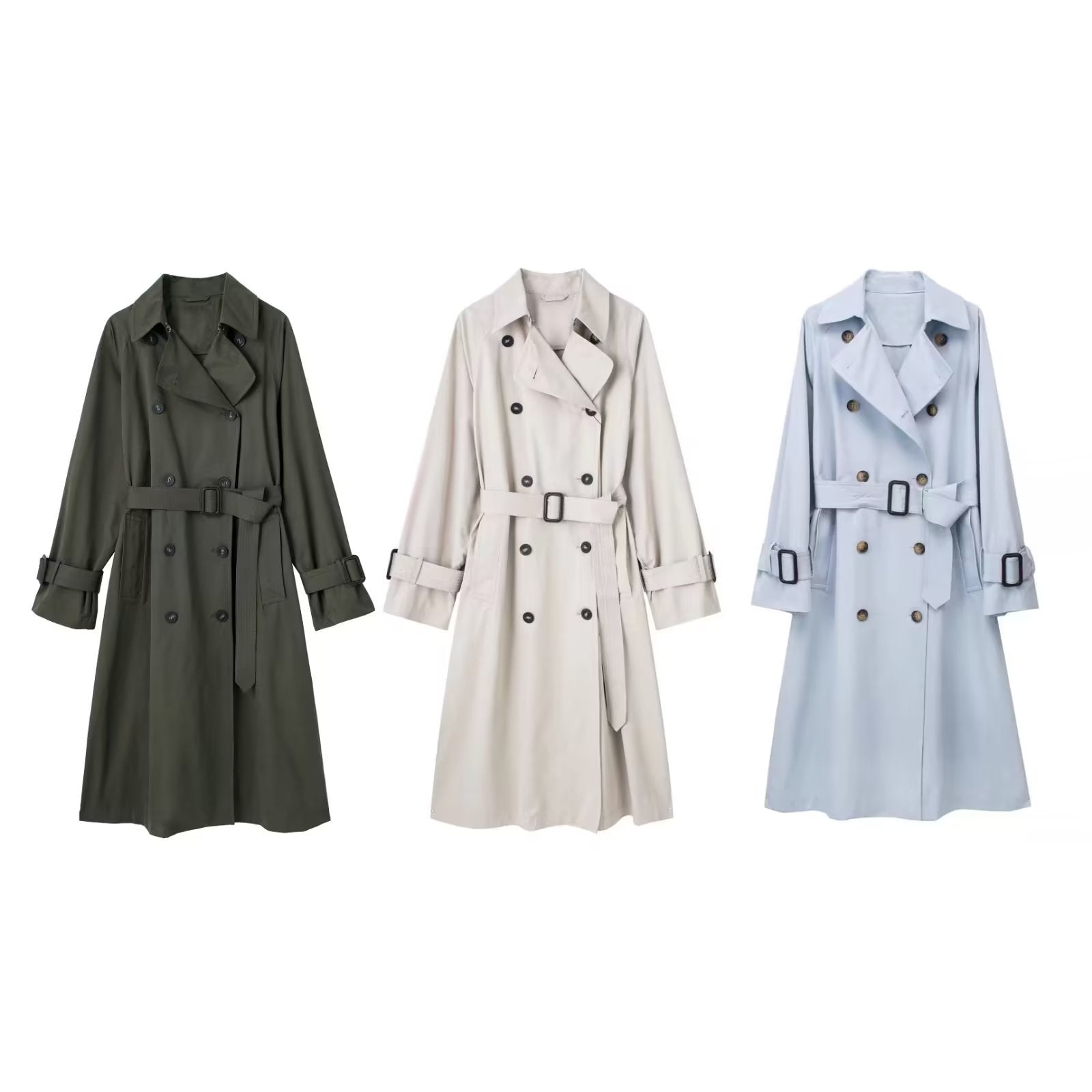 Dames Lange Trendy Trenchcoat met Ceintuur Perfect voor het Voorjaar | Bellarosina