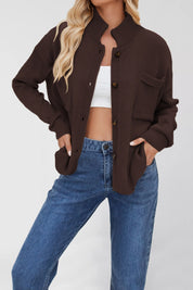 Dames Stijlvolle Zacht Gebreide Vest met Staande Kraag | Renea