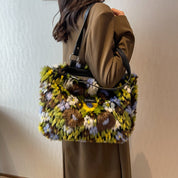 Dames Trendy Bloemen Schoudertas van Zachte Pluche | Larry