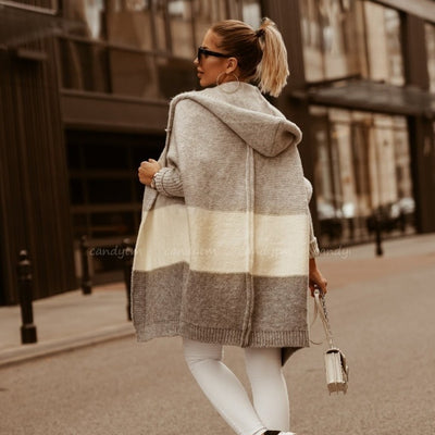 Dames Colorblock Hooded Cardigan Jas | Rita