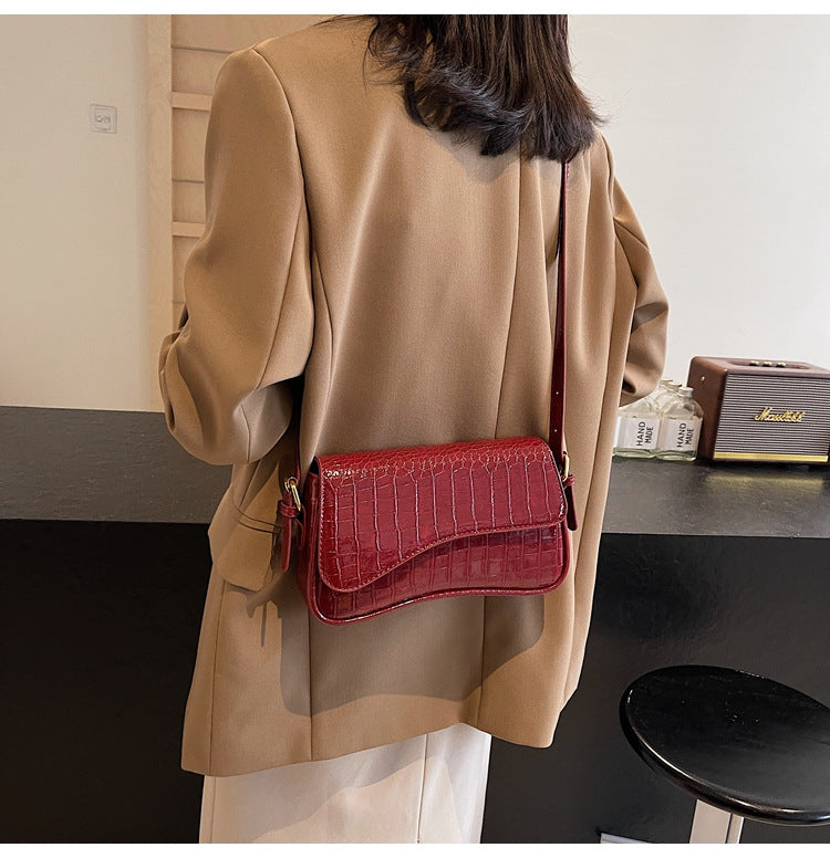 Dames Elegante Handtas met Krokodillenstructuur en Golvend Design | Laroisa