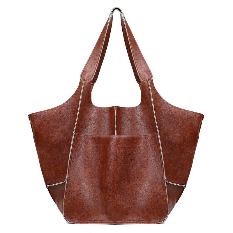 Dames Oversized Faux Leren Vintage Schoudertas | Lara