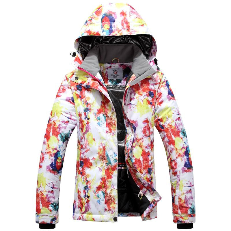 Dames Waterdichte Trendy Warme Ski Jas met Print | Vifada