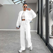 Dames Moderne Sportieve Tweedelige Fleece Set met Jogger en Vest met Rits | Demelza