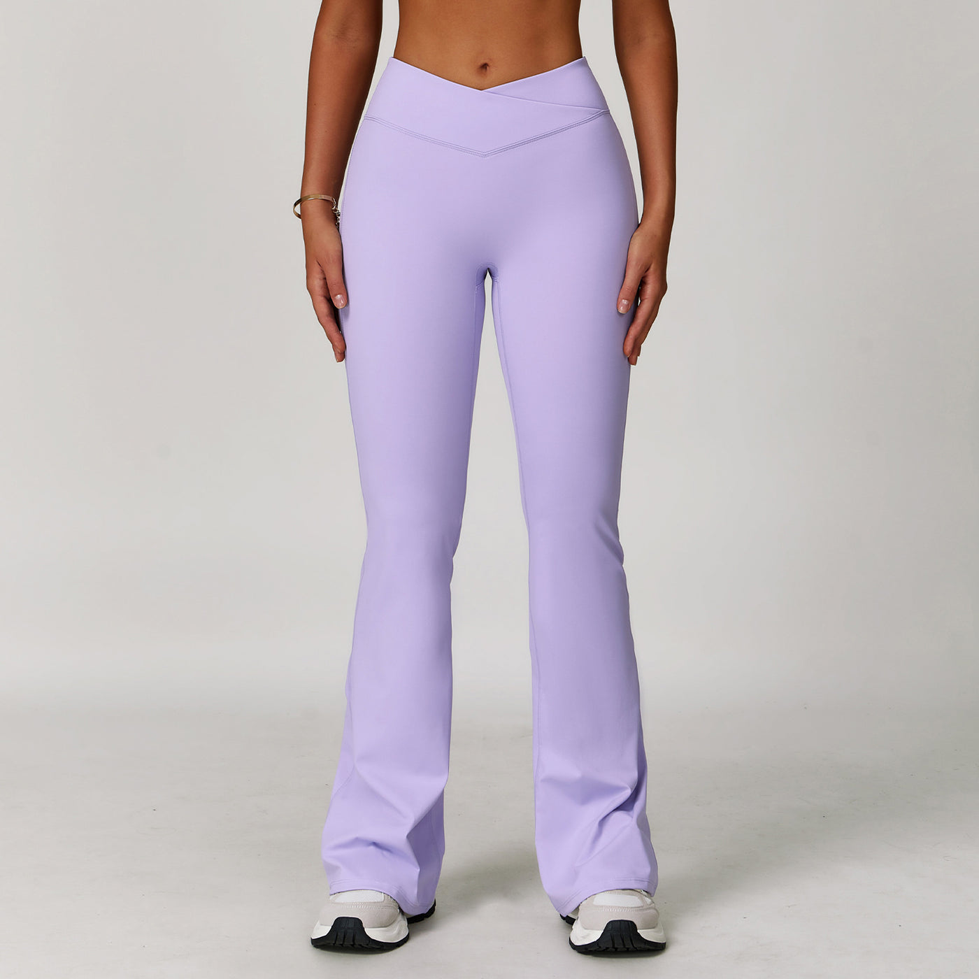Dames Veelzijdige Sport Yoga Hoge Taille met Cross Waist Design Flare Pant | Ashley