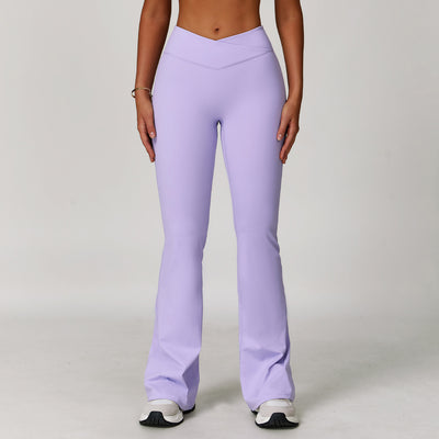 Dames Veelzijdige Sport Yoga Hoge Taille met Cross Waist Design Flare Pant | Ashley