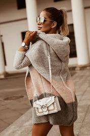 Dames Colorblock Hooded Cardigan Jas | Rita