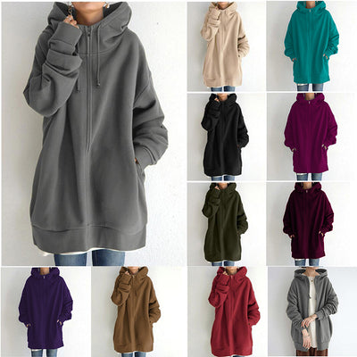 Dames Comfortabele Oversized Hoodie met Rits | Semmy