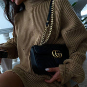 Dames Stijlvolle Modieuze Oversized Trui met Ronde Hals en Destroyed Details | Rusella