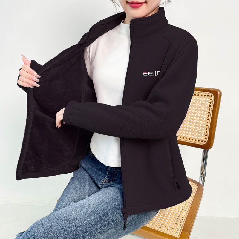 Dames Warme Zachte Fleece Jas met Opstaande Kraag en Rits | Beata