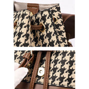 Dames Trendy Veelzijdige Rugzak met Houndstooth Patroon | Lupa