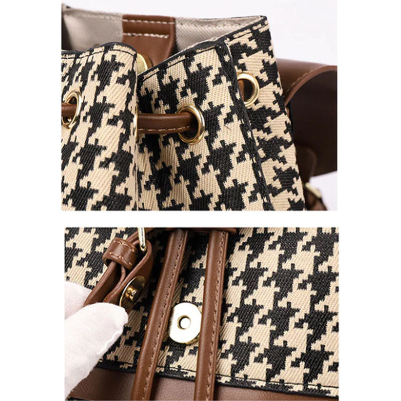 Dames Trendy Veelzijdige Rugzak met Houndstooth Patroon | Lupa
