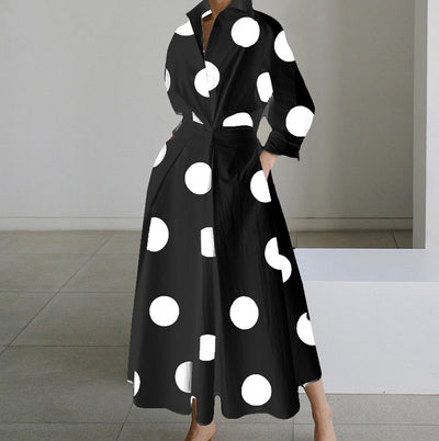 Dames Elegante Jurk met Overhemdkraag | Nadira