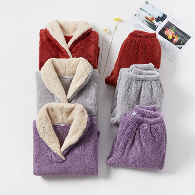 Dames Warme Fleece Pyjama Set | Firouze
