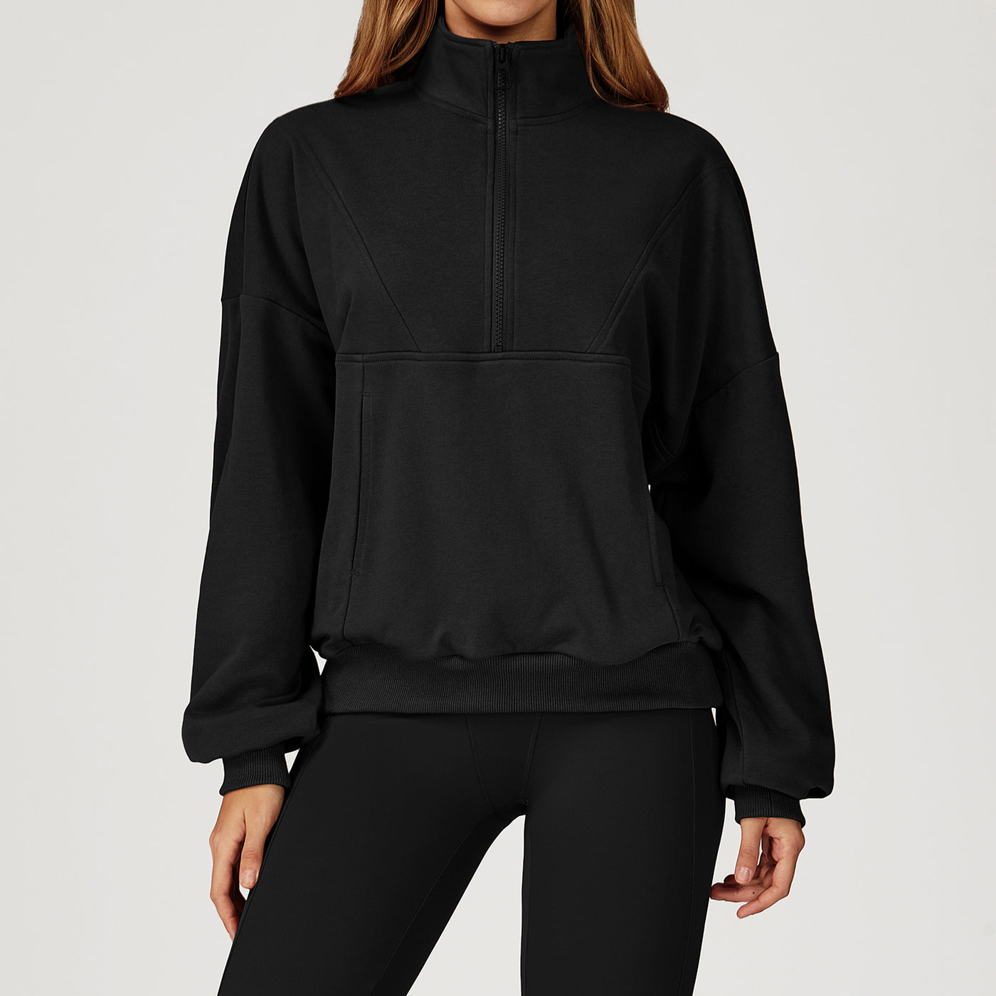 Dames Sportieve Comfortabele Sweatshirt met Halve Rits | Serelis