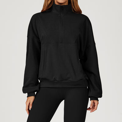 Dames Sportieve Comfortabele Sweatshirt met Halve Rits | Serelis
