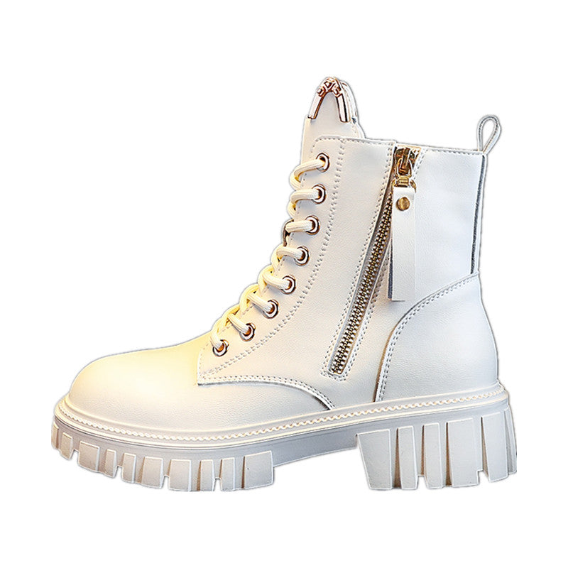 Dames Trendy Boots met Rits Detail en Veters | Erica