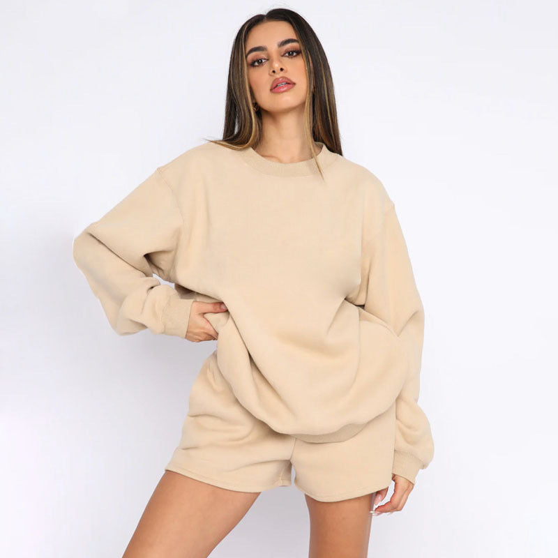 Dames Trendy Stijlvolle Comfy Tweedelige Sweater & Shorts Set | Dalaya