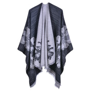 Dames Elegante Cape Sjaal met Bloemen Print | Levi