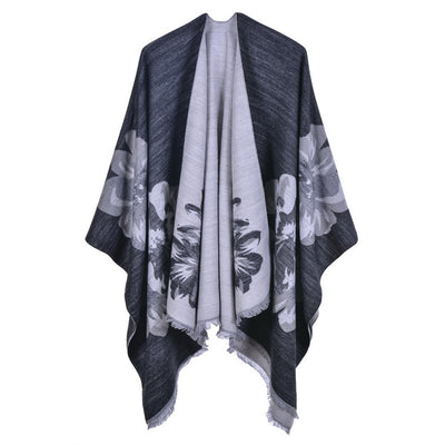 Dames Elegante Cape Sjaal met Bloemen Print | Lesley