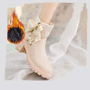 Dames Elegante Enkel Boots met Hak en Strik Detail | Ellen