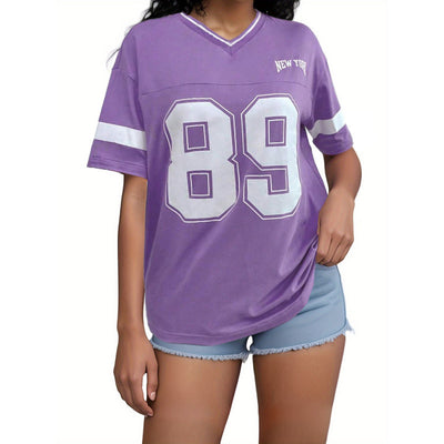 Dames Sportieve American Football T-shirt met Varsity Print | Thanee