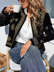 Dames Stijlvolle Geborduurd Velvet Look Jasje | Branna