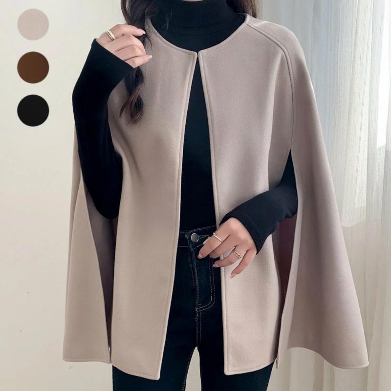 Dames Elegante Stijlvolle Wollen Cape Jas | Leanne