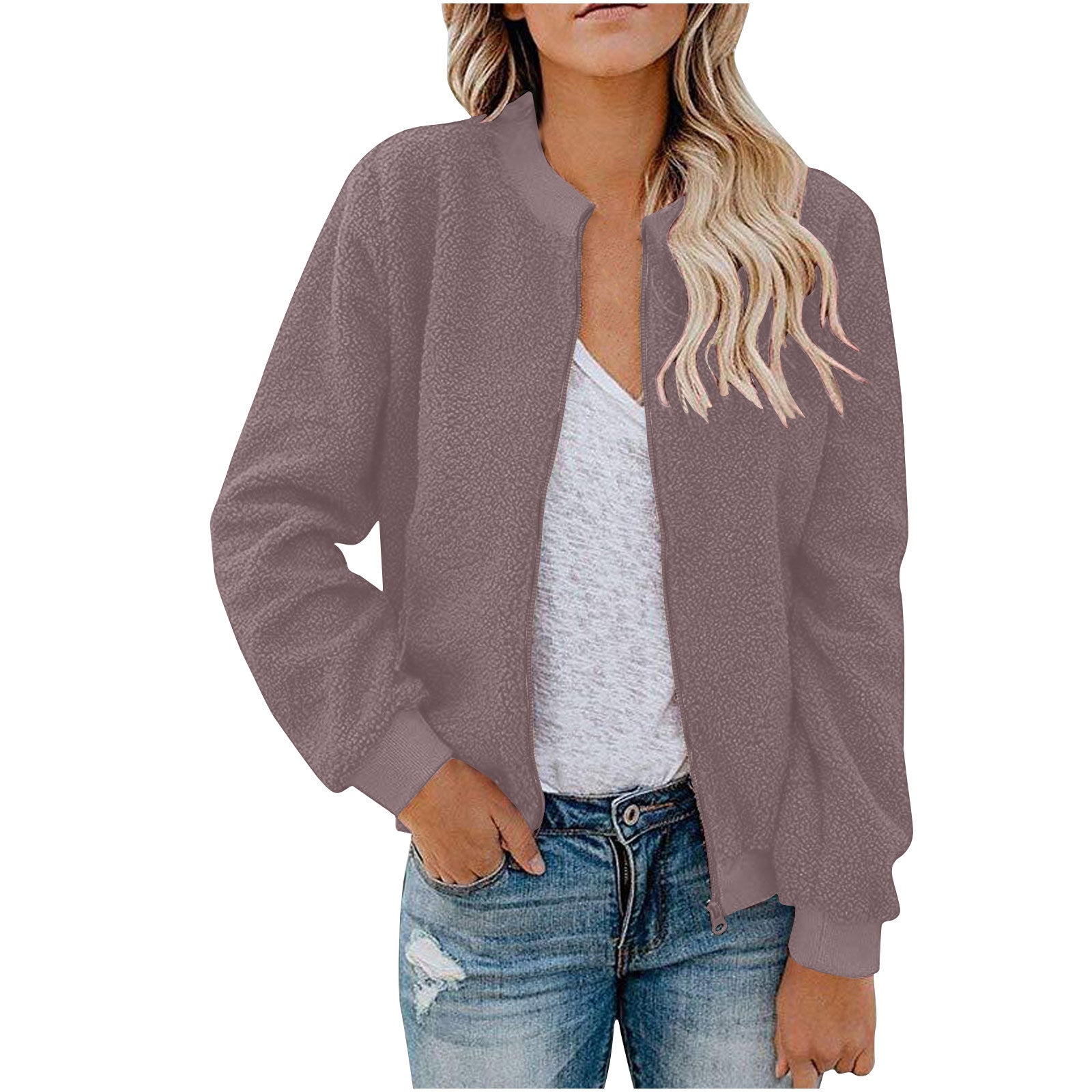 Dames Warme Zachte Teddy Bomber Jas | Baylin