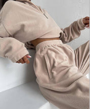 Dames Loungewear Joggingpak met Jogger en Sweater met Hoge Kraag en Rits | Doby