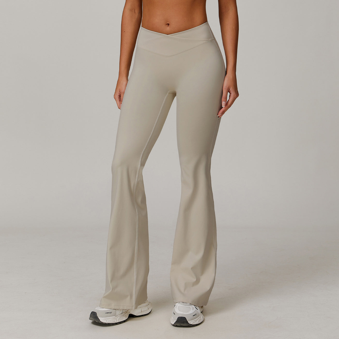 Dames Veelzijdige Sport Yoga Hoge Taille met Cross Waist Design Flare Pant | Ashley