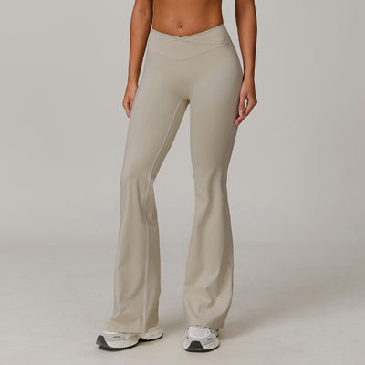 Dames Veelzijdige Sport Yoga Hoge Taille met Cross Waist Design Flare Pant | Ashley