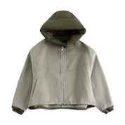 Dames Stoere Elegante Streetstyle Korte Oversized Jas met Capuchon | Baroucha