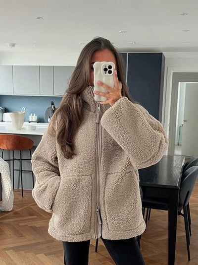 Dames Comfortabele Teddy Jas met Ritssluiting | Bee