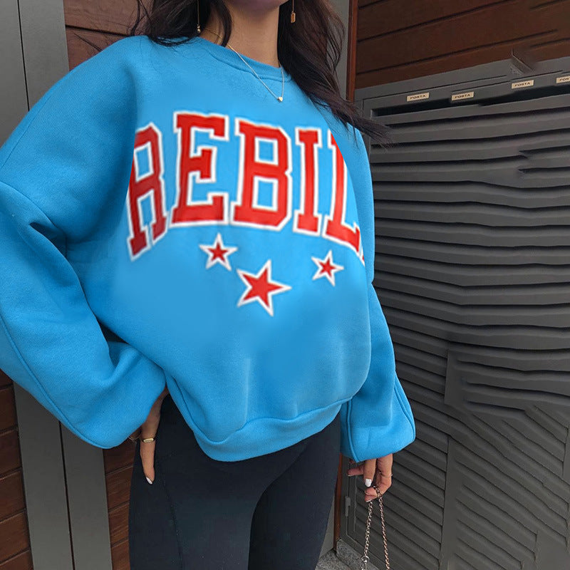 Dames Casual Crewneck met Text Print | Sarina