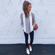 Dames Trendy Stijlvolle Plush Teddy Fleece Bodywarmer met Opstaande Kraag en Rits | Baydie