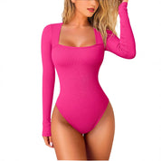 Dames Slimfit Trendy Geribde Dames Body met Vierkante Halslijn | Tayda