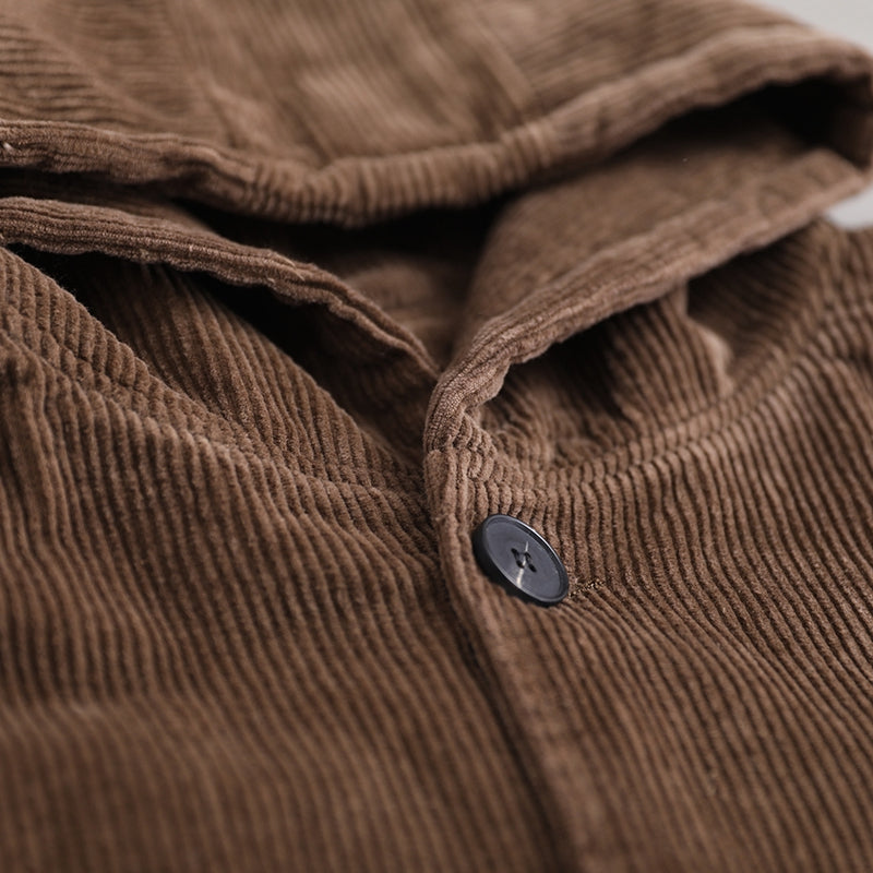 Dames Corduroy Jas met Capuchon | Blythe
