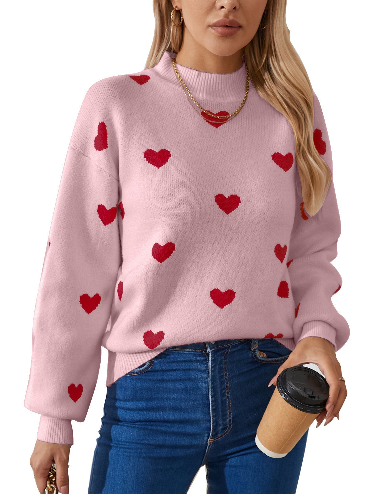 Dames Elegante Stijlvolle Zachte Hartjes Trui | Reggy