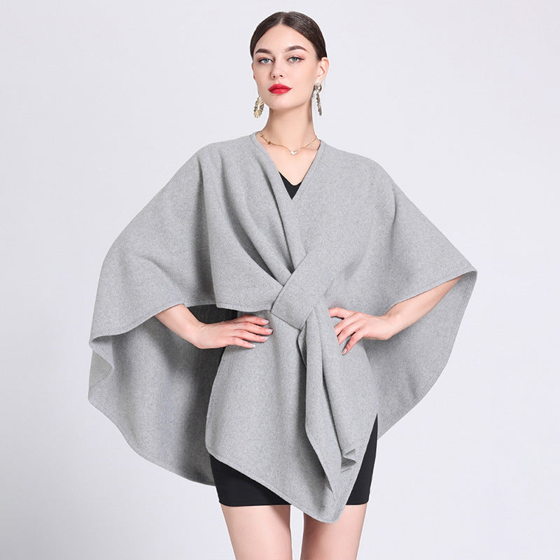 Dames Stijlvolle Elegante Poncho met Riem Detail | Leandra