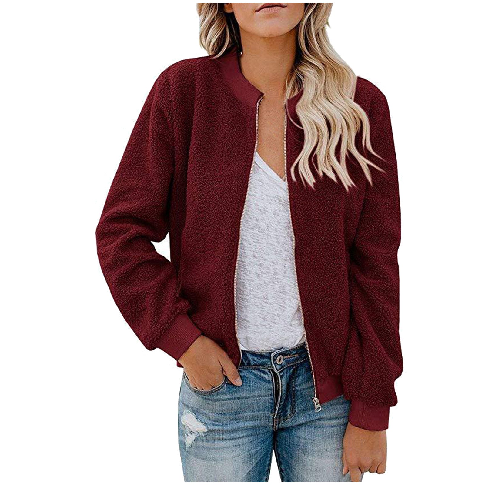 Dames Warme Zachte Teddy Bomber Jas | Baylin