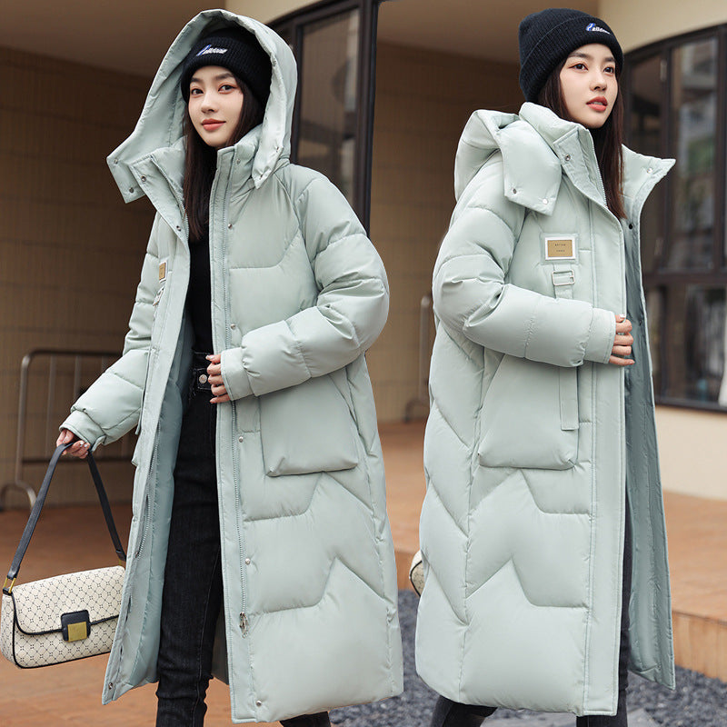 Dames Koreaanse Style Trendy Essential Lange Gewatteerde Puffer Winter Jas | Baloa