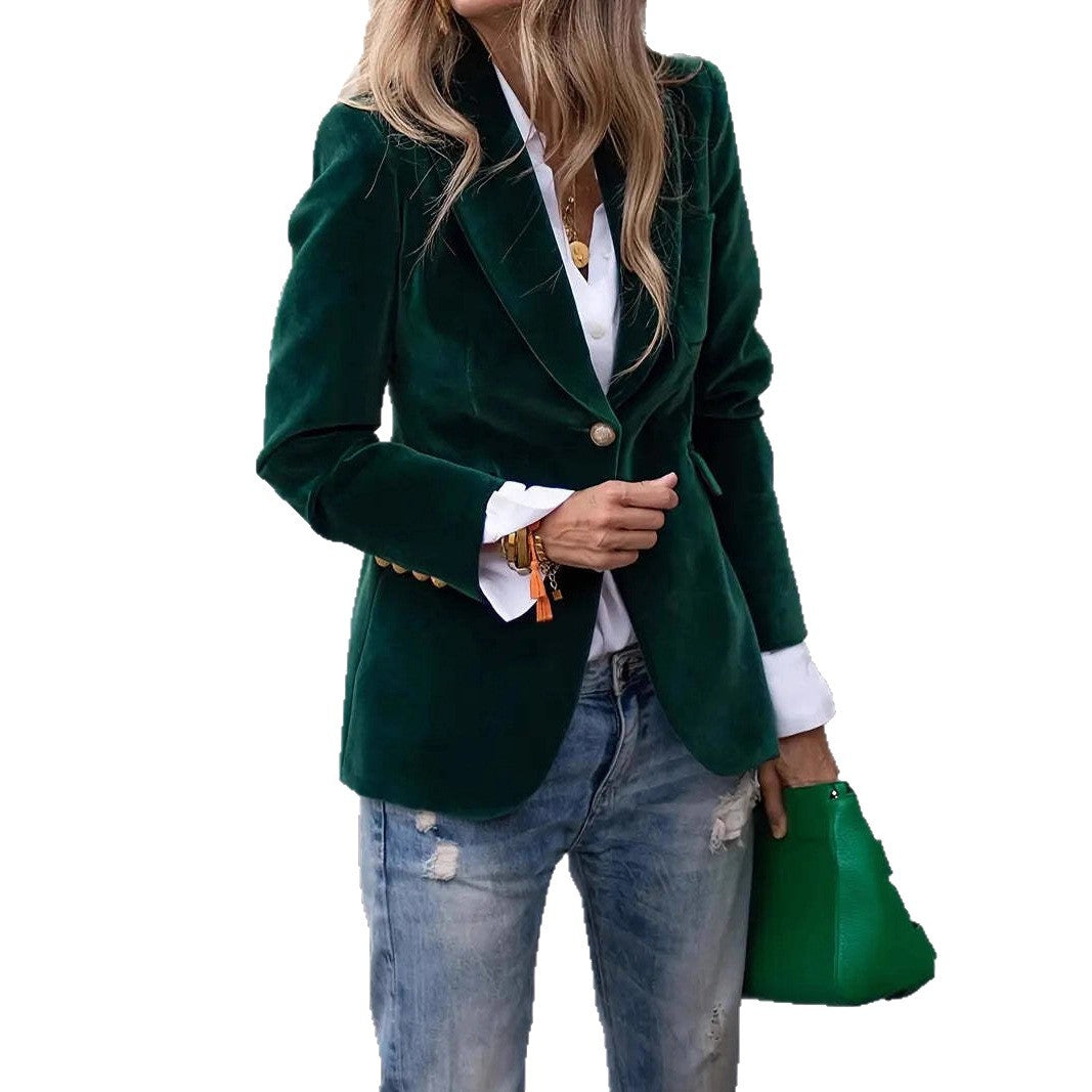 Dames Trendy Veelzijdige Fluwelen Look Blazer | Bathseba