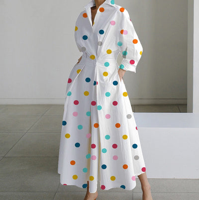 Dames Elegante Jurk met Overhemdkraag | Nadira
